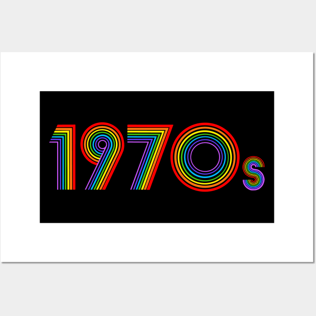 1970s Retro Rainbow Disco Font Wall Art by Art by Deborah Camp